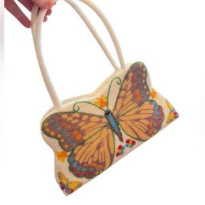 Vintage Microbead Butterfly Handbag purse